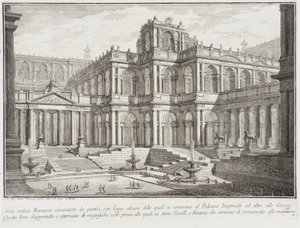 Antikt forum omgivet af søjlegange af Giovanni Battista Piranesi