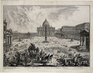 Udsigt over basilikaen og pladsen ved San Pietro i Vatikanet (fra: Vedute di Roma)