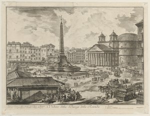 Udsigt over Piazza della Rotonda med Pantheon og obelisken af Giovanni Battista Piranesi