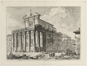 Udsigt over Antoninus og Faustinas tempel af Giovanni Battista Piranesi