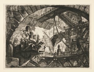Carceri, X: Fanger på en projekterende platform af Giovanni Battista Piranesi