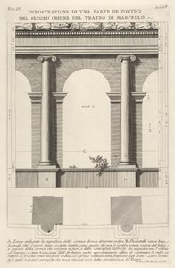 Højde og plan af andenordens portik ved Marcellus Teatro di Marc..., 1756. af Giovanni Battista Piranesi