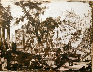 Fantastiske haver (pen og blæk på papir) af Giovanni Battista Piranesi