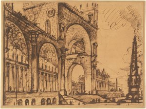 Fantasy på en storslået triumfbue af Giovanni Battista Piranesi