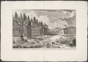 Forum Romanum met de Tempel van Jupiter Stator te Rom Udsigt over stedet, hvor det gamle Forum Romanum var (titel på objekt) Gezichten op Rom (serietitel) Udsigt over Rom designet og indgraveret af Giambattista Piranesi-arkitekten Ve (nez) iano (serietitel af Giovanni-Battista Piranesi