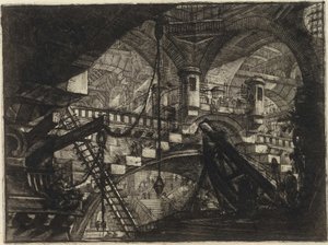 Fra serien The Imaginary Prisons (The Prisons of Invention) af Piranesi, Giovanni Battista (1720-1778). Kobberstik, ca 1761, privat samling af Giovanni Battista Piranesi