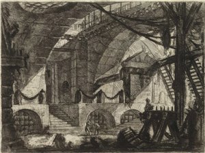 Fra serien The Imaginary Prisons (The Prisons of Invention) af Piranesi, Giovanni Battista (1720-1778). Kobberstik, ca 1761, privat samling af Giovanni Battista Piranesi