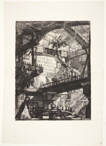 Fantasifulde fængsler. Titel af Giovanni Battista Piranesi