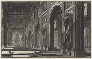 Indvendig udsigt over basilikaen San Giovanni in Laterano (fra: Vedute di Roma) af Giovanni Battista Piranesi