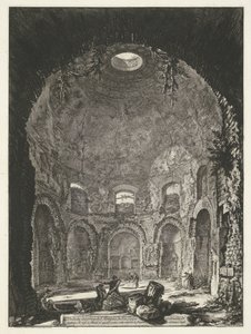 Interieur van de Tempio della Tosse bij Tivoli Indvendigt billede af Tempio della Tosse (...) (titel på objekt) Gezichten op Rom (serietitel) Udsigt over Rom designet og indgraveret af Giambattista Piranesi-arkitekten Ve (nez) iano (serietitel) af Giovanni-Battista Piranesi