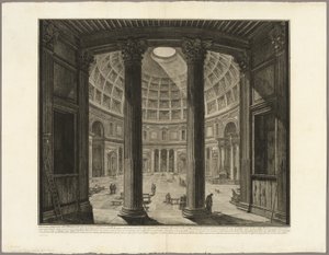 Indvendig udsigt over Pantheon, fra Udsigt over Rom af Giovanni-Battista Piranesi