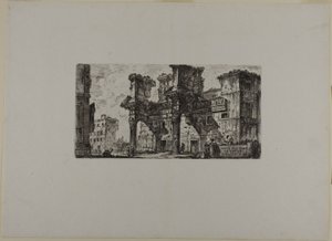En del af Nervas Forum, planche fem fra Some Views of Triumphal Arches and other monuments af Giovanni Battista Piranesi