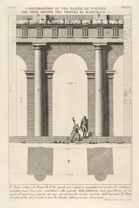 Delvis forhøjning og plan af førsteordens portiko ved Marcellus Dimostr...-teatret, 1756. af Giovanni Battista Piranesi