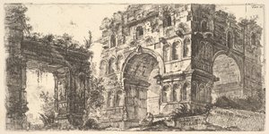 Tavle 11: Janus tempel Tempio di Janus fra serien Antichita Romana, ca. 1748. af Giovanni Battista Piranesi