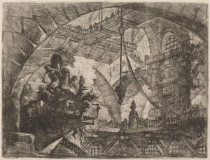 Fanger på en projekterende platform af Giovanni Battista Piranesi