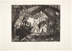 Fanger på en projekterende platform af Giovanni Battista Piranesi