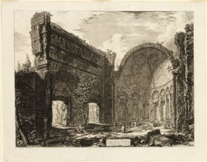 Rester af et rum, der hørte til prætorianerfortet i Hadrians Villa, Tivoli, fra Views of Rome af Giovanni Battista Piranesi
