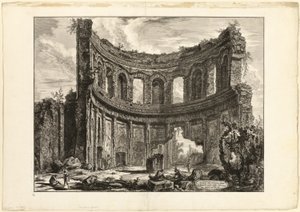 Rester af det såkaldte Apollon-tempel ved Hadrians Villa, Tivoli, fra Views of Rome af Giovanni Battista Piranesi