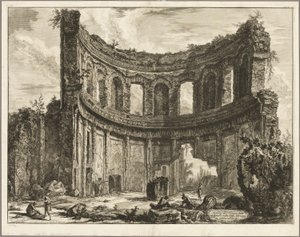 Rester af det såkaldte Apollon-tempel ved Hadrians Villa, Tivoli, fra Views of Rome af Giovanni Battista Piranesi