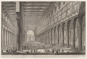 Indvendig udsigt af basilikaen St. Paul uden for murene af Giovanni Battista Piranesi