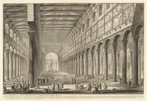 Indre af Basilica di San Paolo fuori le Mura af Giovanni Battista Piranesi