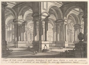 Trapper prydet af storslået arkitektur. . . Gruppo di Scale ornato di magnif..., ca. 1750 af Giovanni Battista Piranesi