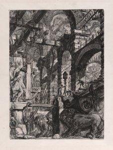The Lion Bas-Reliefs, plade 5 fra Carceri d af Giovanni-Battista Piranesi