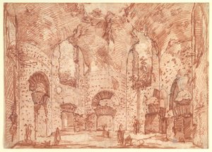 Det ottekantede rum i de små bade i Hadrians villa (Tivoli) af Giovanni Battista Piranesi