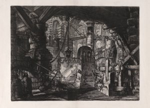 Molen med kæder, tallerken 16 fra Carceri d af Giovanni Battista Piranesi