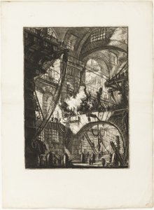 The Smoking Fire, tallerken 6 fra Imaginary Prisons af Giovanni Battista Piranesi