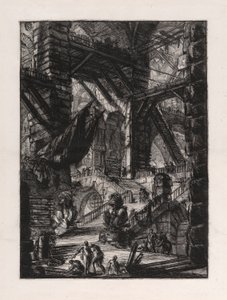 Trappen med trofæer, plade 8 fra Carceri D af Giovanni-Battista Piranesi