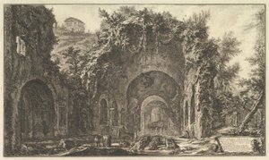 Den såkaldte Grotto of Egeria Udsigt over kilden og hulerne i Egeria uden for ..., ca. 1766. af Giovanni Battista Piranesi