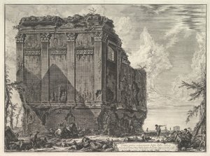 Det såkaldte Salus-tempel, på vejen til Albano Ancient tempel almindeligvis kendt som ..., ca. 1763. af Giovanni Battista Piranesi