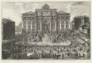 Trevifontein i Rom Perspektiv udsigt over den store Fontana dell