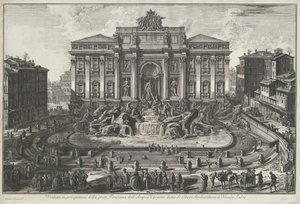 Trevifontein i Rom Perspektiv udsigt over den store Fontana dell
