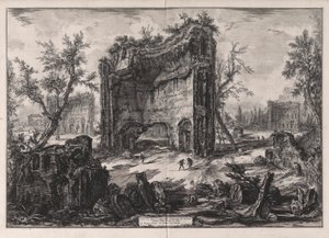 Udsigt over resterne af bygningerne på anden sal i Titus-badene, fra Vedute di Roma (Udsigt over Rom) af Giovanni Battista Piranesi