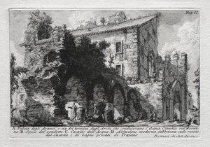 Udsigt over resterne, eller begge af enden af ​​de buer, der førte Acqua Giulia af Giovanni Battista Piranesi