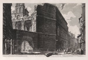 Udsigt over resterne af Forum of Nerva, fra Vedute di Roma (Udsigt over Rom) af Giovanni-Battista Piranesi