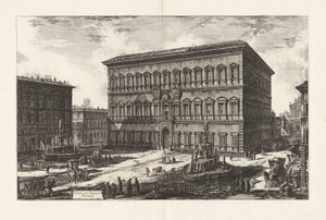 Udsigt over Palazzo Farnese (Udsigt over Palazzo Farnese), fra Vedute di Roma (Udsigt over Rom) af Giovanni-Battista Piranesi