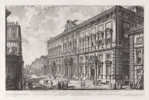 Udsigt over Palazzo bygget på Quirinal for Briefs-sekretæren og Det Hellige Råd), fra Vedute di Roma af Giovanni-Battista Piranesi