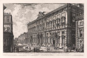 Udsigt over Palazzo bygget på Quirinal for Briefs og Det Hellige Råds sekretær, fra Vedute di Roma (Udsigt over Rom) af Giovanni-Battista Piranesi