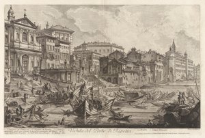 Veduta del Porto di Ripetta (Udsigt over Ripettas havn), fra Vedute di Roma (Udsigt over Rom) af Giovanni-Battista Piranesi