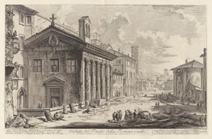 Udsigt over Temple of Manly Fortune. I dag S. Maria Egizziaca degli Armeni (Udsigt over templet Fortuna Virilis. Nu den armenske kirke Santa Maria Egizziaca [nu menes at være Portunus
