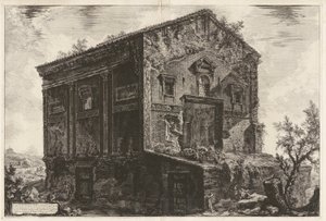 Udsigt over Camenetemplet i oldtiden omgivet af en skov i Egeria-dalen af Giovanni-Battista Piranesi