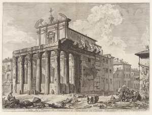Veduta del Tempio di Antonino e Faustina i Campo Vaccino (Udsigt over Antoninus-templet og Faustina i Forum Romanum), fra Vedute di Roma (Udsigt over Rom) af Giovanni Battista Piranesi