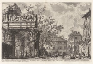 Veduta del Tempio di Giove Tonante (Udsigt over Jupiter Tonans-templet [Tordeneren Jupiter; faktisk Vespasians og Titus-templet]), fra Vedute di Roma (Udsigt over Rom) af Giovanni-Battista Piranesi