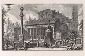 Udsigt over basilikaen San Lorenzo fuori delle Mura, fra Vedute di Roma (Udsigt over Rom) af Giovanni-Battista Piranesi