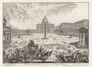 Udsigt over basilikaen og Piazza of Saint Peter af Giovanni Battista Piranesi