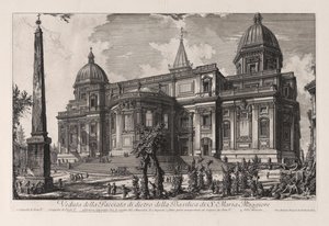 Udsigt over bagsidefacaden på basilikaen Santa Maria Maggiore, fra Vedute di Roma (Udsigter over Rom) af Giovanni Battista Piranesi