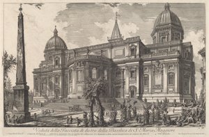 Udsigt over den bagerste facade af basilikaen S. Maria Maggiore af Giovanni Battista Piranesi